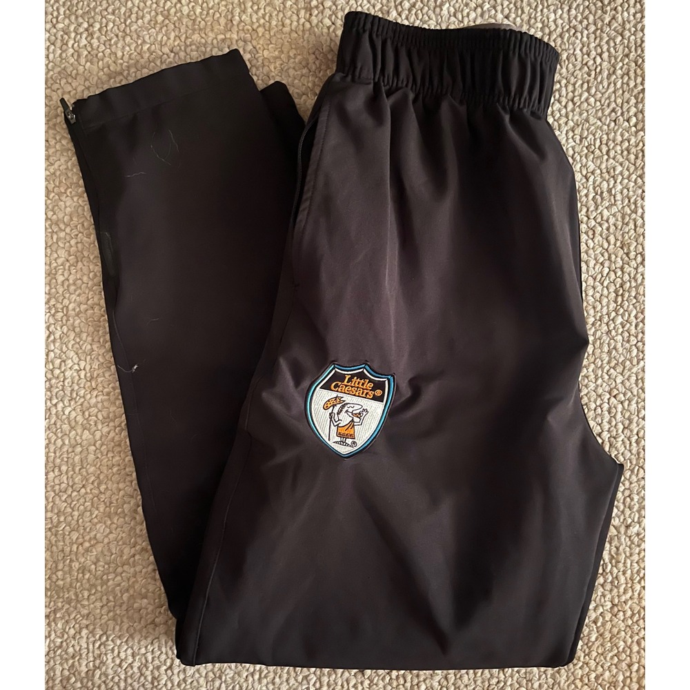 Little Caesars Track Pants Mens Adult Medium Black Ankle Zip Number 88 Jogger